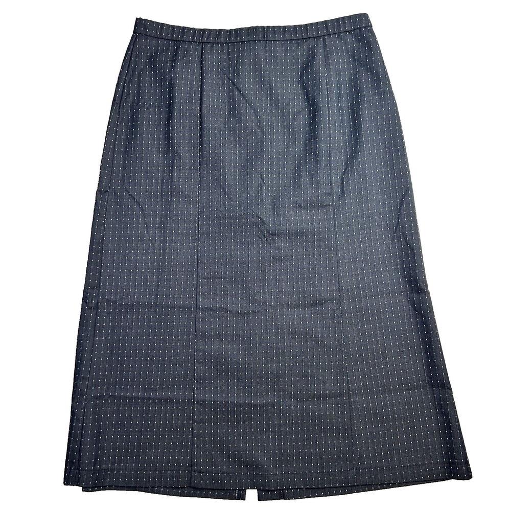 Vanity Fair VTG Sz.18 Dark Academia A-Line Navy Dot Maxi Skirt Timeless Elegance